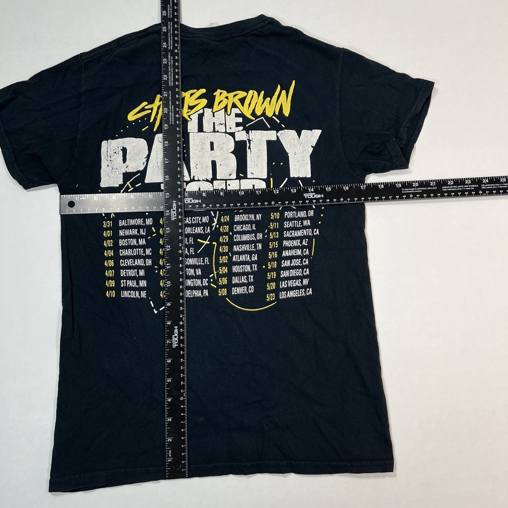 Chris Brown T Shirt Mens Sz Small The Party Tour Cotton Black - Picture 3 of 7